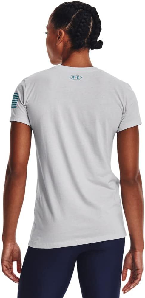 imageUnder Armour Womens New Freedom Logo TShirtHalo Gray 014Cloudless Sky