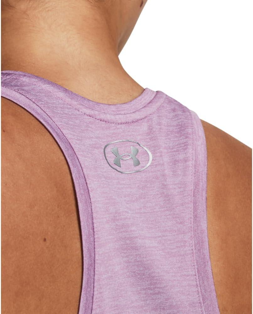 imageUnder Armour Womens Tech Twist Tank Top174 Fresh Orchid  White  Metallic Silver