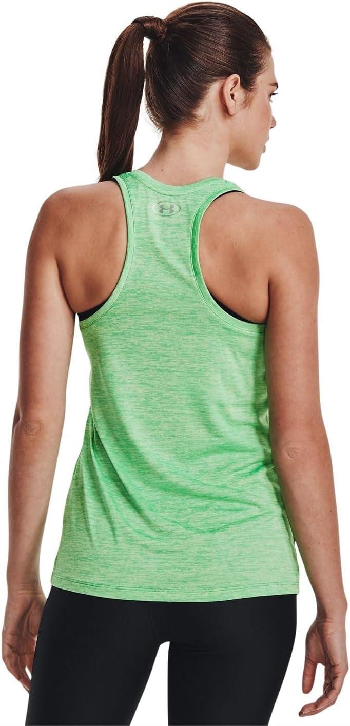 imageUnder Armour Womens Tech Twist Tank Top328 Extreme Green  Phosphor Green  Metallic Silver
