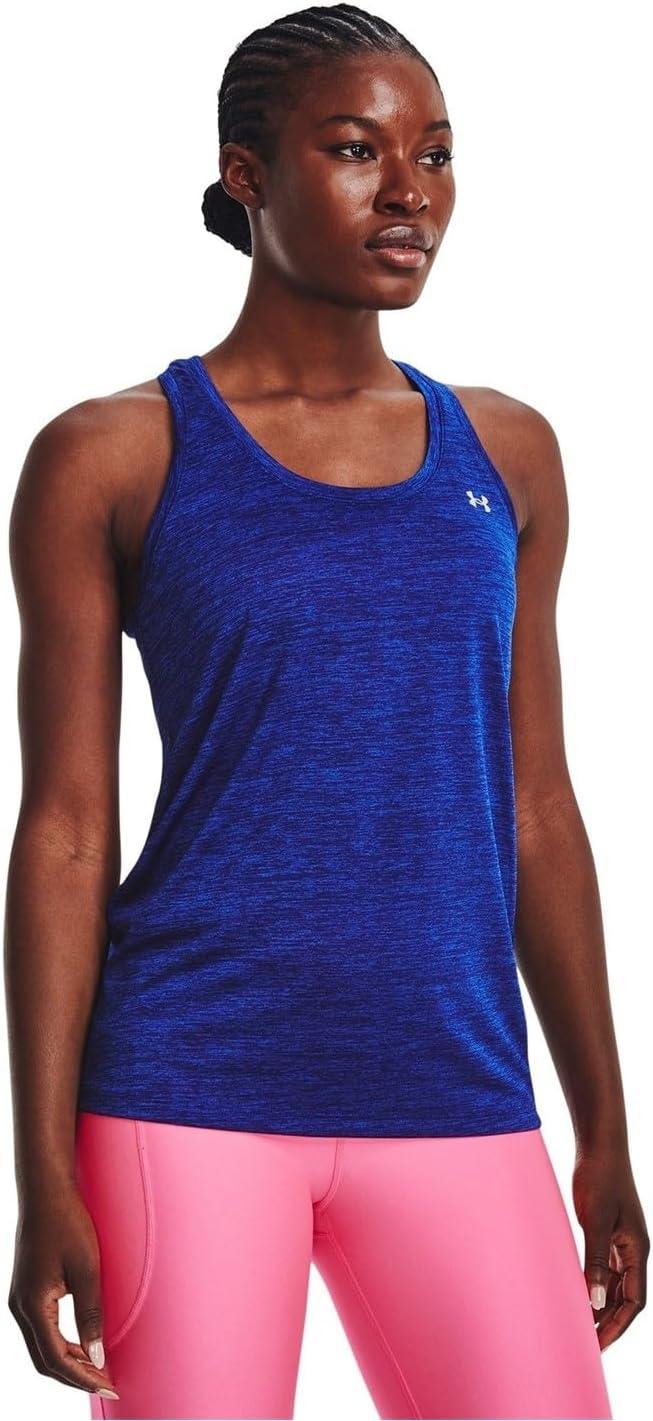 imageUnder Armour Womens Tech Twist Tank Top456 Bauhaus Blue  Versa Blue  Metallic Silver
