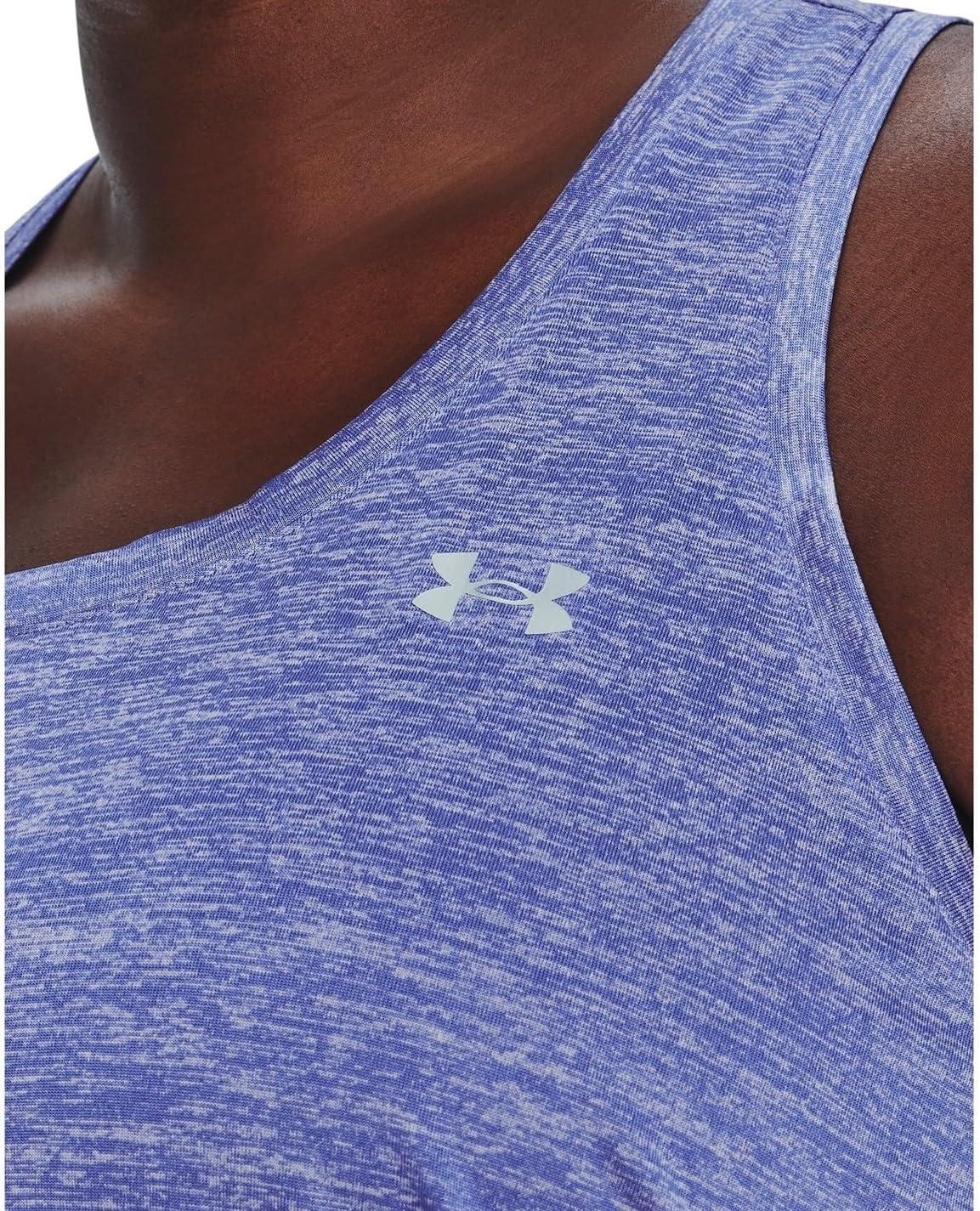 imageUnder Armour Womens Tech Twist Tank Top495 Baja Blue  Nebula Purple  Metallic Silver