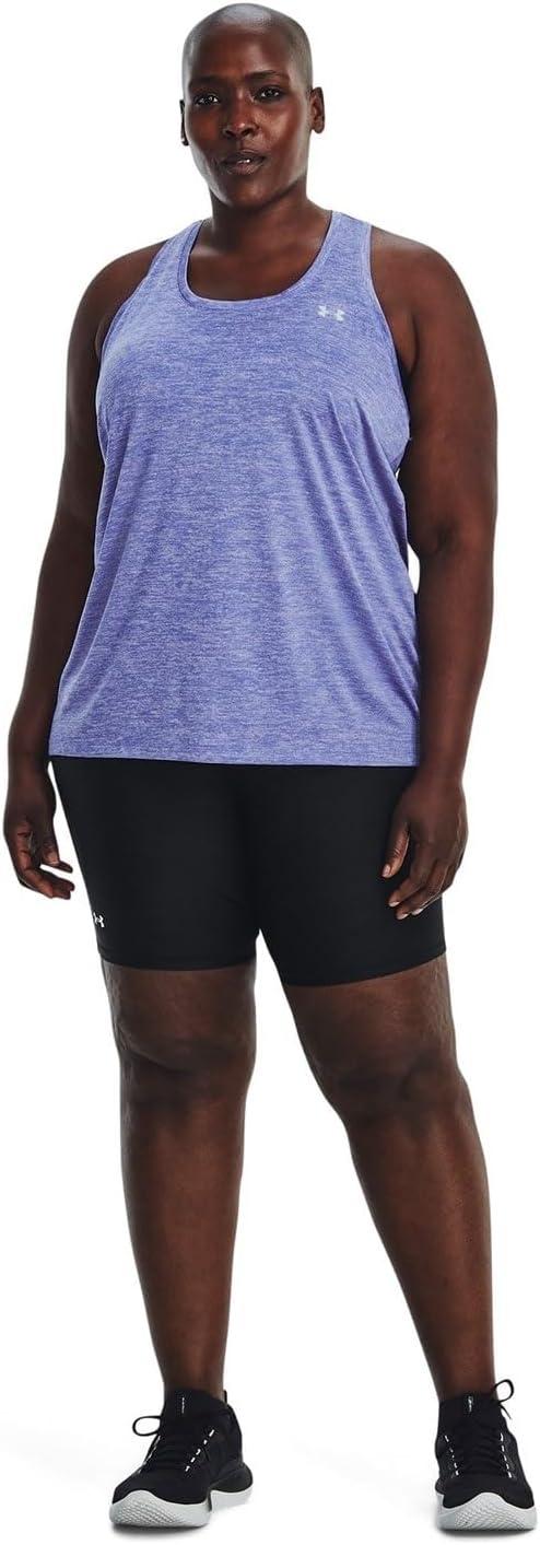 imageUnder Armour Womens Tech Twist Tank Top495 Baja Blue  Nebula Purple  Metallic Silver