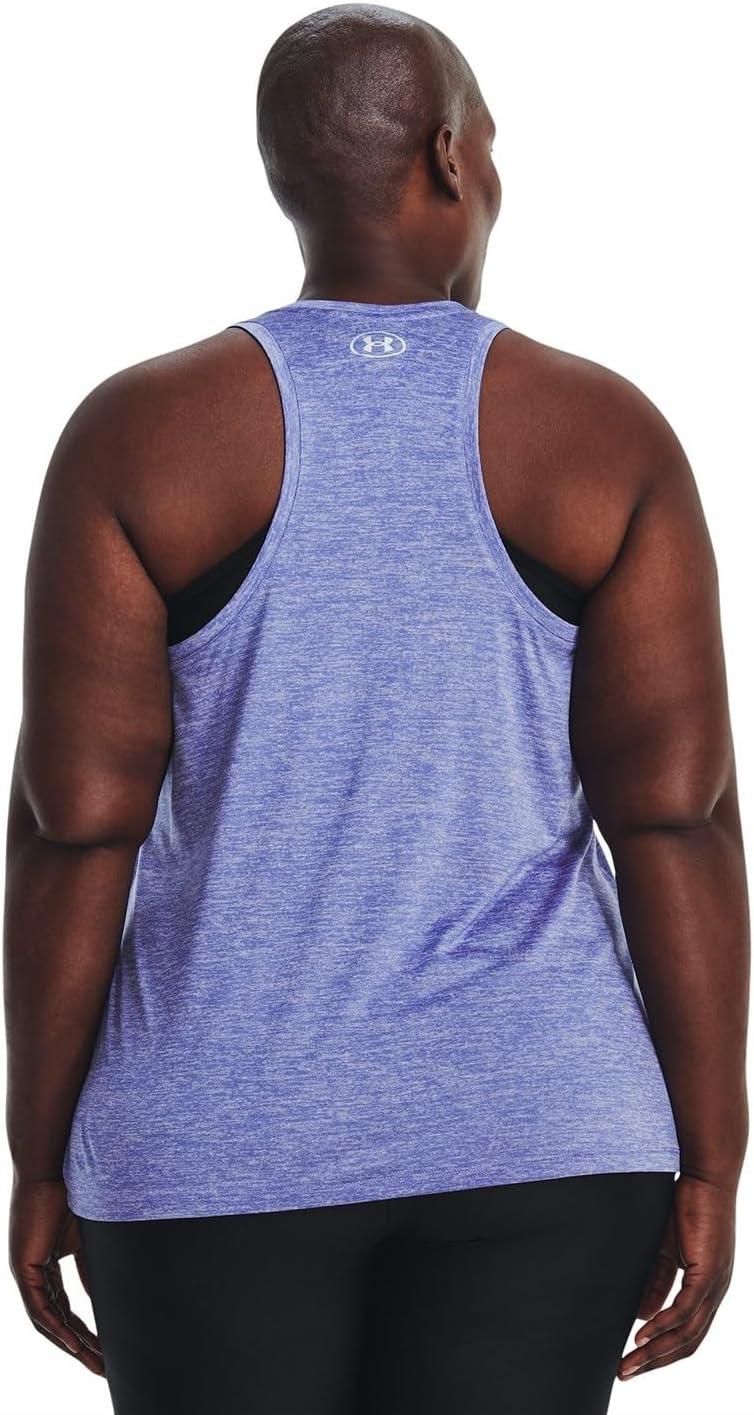 imageUnder Armour Womens Tech Twist Tank Top495 Baja Blue  Nebula Purple  Metallic Silver