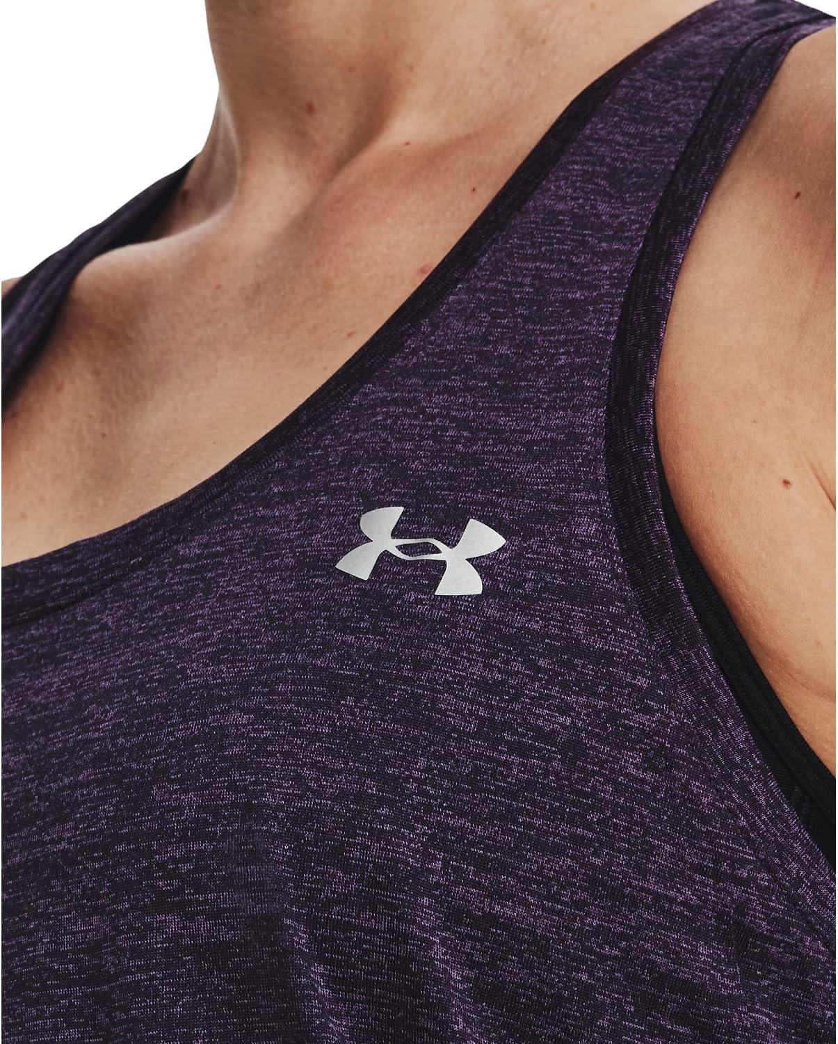 imageUnder Armour Womens Tech Twist Tank Top541 Tux Purple  Retro Purple  Metallic Silver