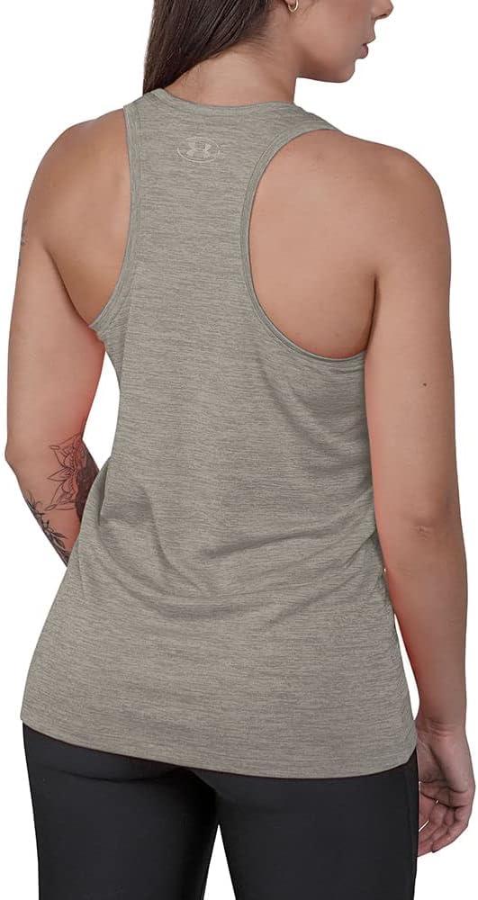 imageUnder Armour Womens Tech Twist Tank Top558 Tin  Ghost Gray  Metallic Silver