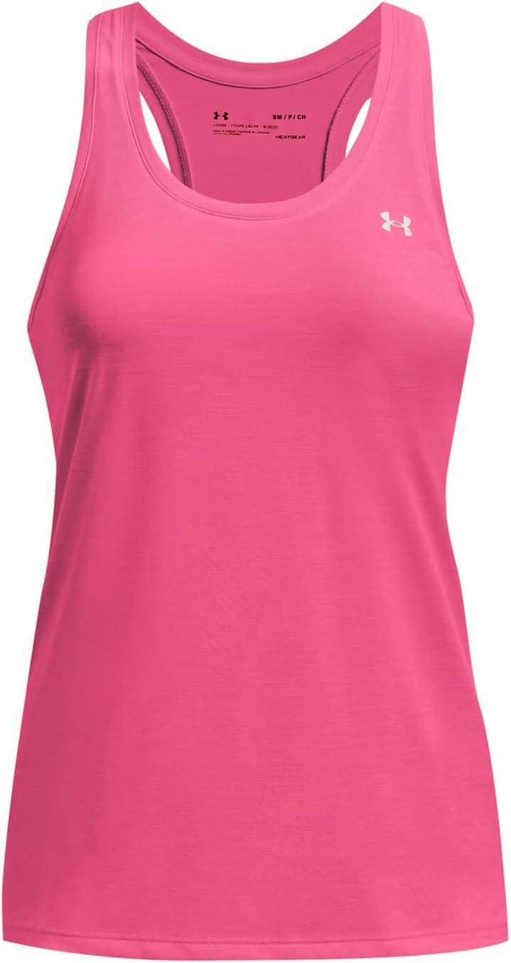 imageUnder Armour Womens Tech Twist Tank Top640 Pink Punk  White  Metallic Silver