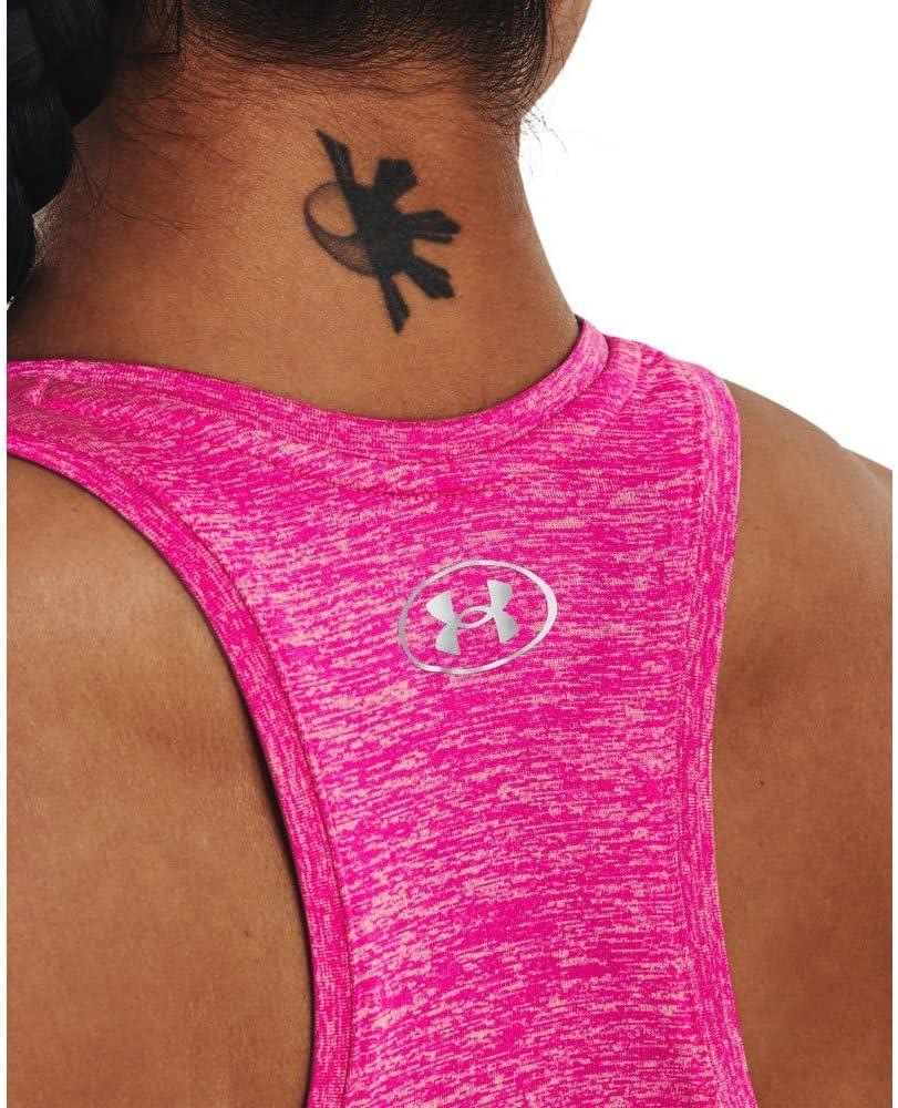 imageUnder Armour Womens Tech Twist Tank Top652 Rebel Pink  Pink Elixir  Metallic Silver
