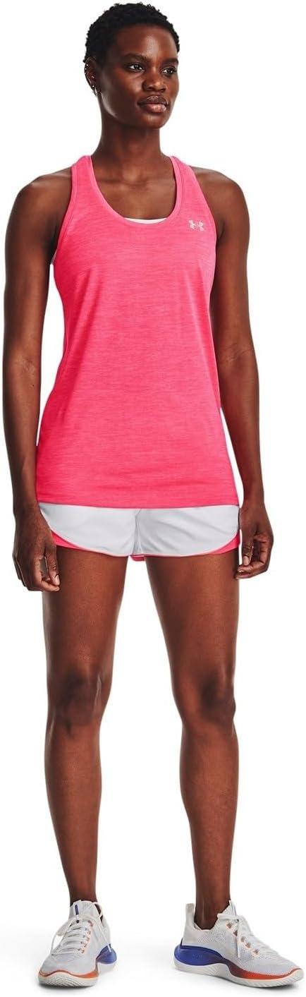 imageUnder Armour Womens Tech Twist Tank Top684 Pink Shock  White  Metallic Silver