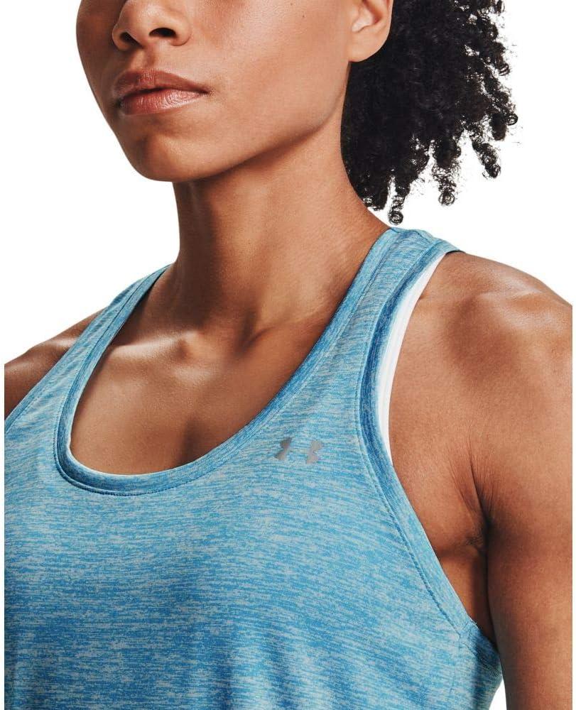 imageUnder Armour Womens Tech Twist Tank TopEquator Blue 417Metallic Silver