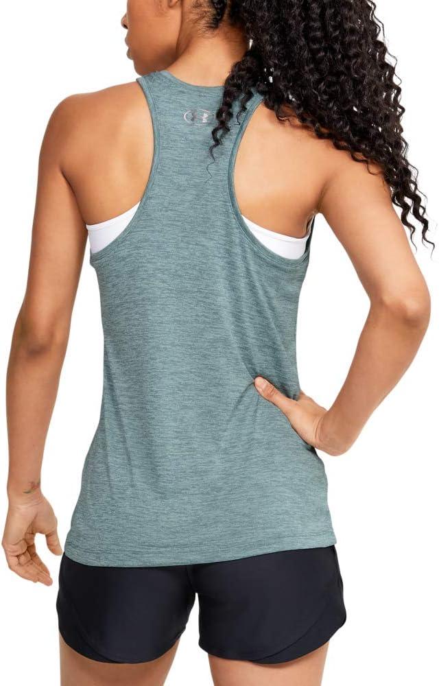 imageUnder Armour Womens Tech Twist Tank TopHushed Turquoise 396Metallic Silver