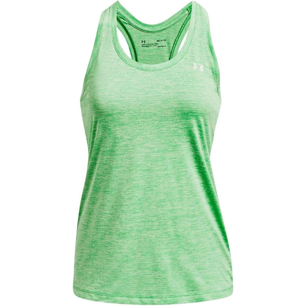 imageUnder Armour Womens Tech Twist Tank Top328 Extreme Green  Phosphor Green  Metallic Silver