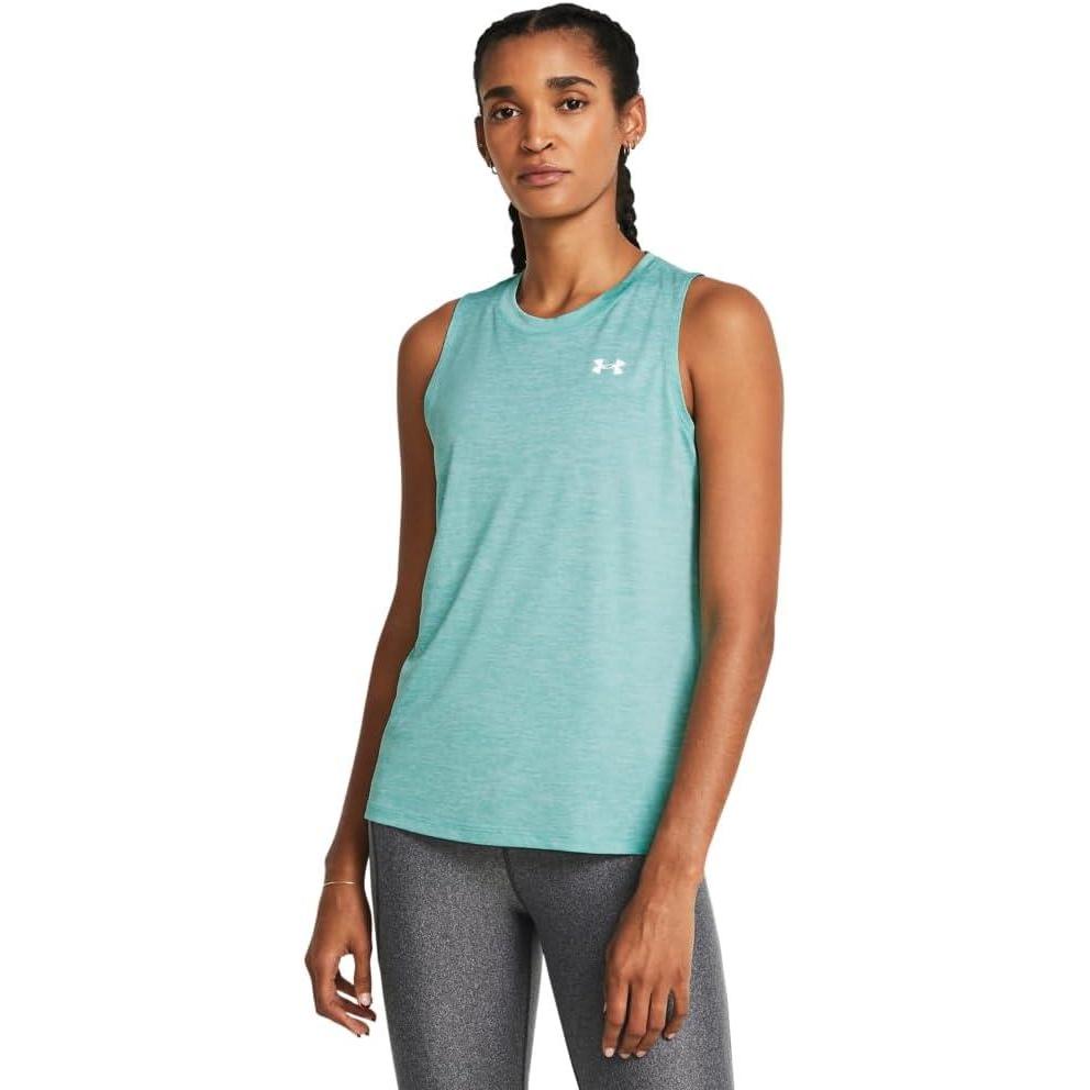 imageUnder Armour Womens Tech Twist Tank Top482 Radial Turquoise  White  White