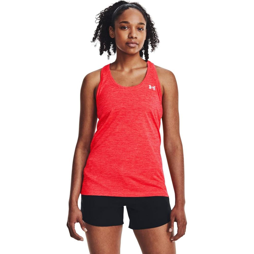 imageUnder Armour Womens Tech Twist Tank Top628 Beta  Pomegranate  Metallic Silver