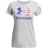 imageUnder Armour Womens New Freedom Logo TShirt011 Mod Gray Light Heather   Royal