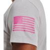 imageUnder Armour Womens New Freedom Logo TShirt015 Halo Gray Light Heather   Pink Edge