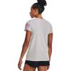 imageUnder Armour Womens New Freedom Logo TShirt015 Halo Gray Light Heather   Pink Edge