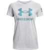 imageUnder Armour Womens New Freedom Logo TShirtHalo Gray 014Cloudless Sky