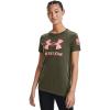 imageUnder Armour Womens New Freedom Logo TShirtMarine Od Green 390Pink Sands
