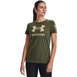 imageUnder Armour Womens New Freedom Logo TShirt391 Marine Od Green   Desert Sand