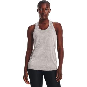 imageUnder Armour Womens Tech Twist Tank Top294 Pewter  White  Metallic Silver