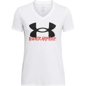 imageUnder Armour Womens Tech Marker Solid Short Sleeve T Shirt100 White   Black