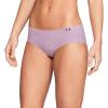 imageUnder Armour Womens 3Pack Pure Stretch No Show Hipster Underwear AllDay Comfort ampamp UltraSoft FitPurple AceMod Gray
