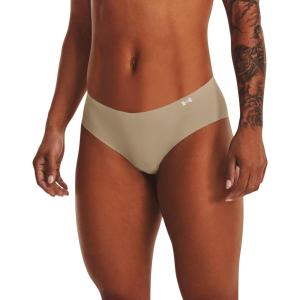imageUnder Armour Womens 3Pack Pure Stretch No Show Hipster Underwear AllDay Comfort ampamp UltraSoft Fit249 Beige  Beige  White