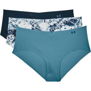 imageUnder Armour Womens 3Pack Pure Stretch No Show Hipster Underwear AllDay Comfort ampamp UltraSoft FitBlue Flannel 597Blue Flannel