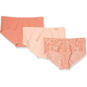 imageUnder Armour Womens 3Pack Pure Stretch No Show Hipster Underwear AllDay Comfort ampamp UltraSoft FitCalla 689Blush Orange