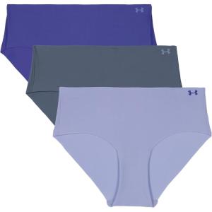 imageUnder Armour Womens 3Pack Pure Stretch No Show Hipster Underwear AllDay Comfort ampamp UltraSoft FitCeleste