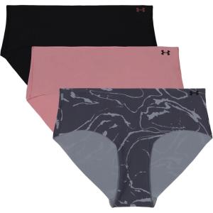 imageUnder Armour Womens 3Pack Pure Stretch No Show Hipster Underwear AllDay Comfort ampamp UltraSoft FitPink Elixir Print