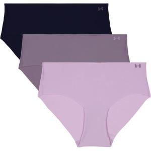 imageUnder Armour Womens 3Pack Pure Stretch No Show Hipster Underwear AllDay Comfort ampamp UltraSoft FitPurple Ace