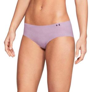 imageUnder Armour Womens 3Pack Pure Stretch No Show Hipster Underwear AllDay Comfort ampamp UltraSoft FitPurple AceMod Gray