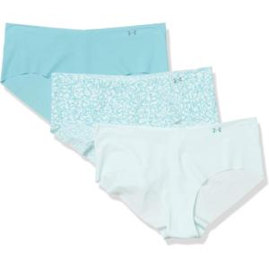 imageUnder Armour Womens 3Pack Pure Stretch No Show Hipster Underwear AllDay Comfort ampamp UltraSoft FitRift Blue 462Blue Haze