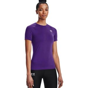 imageUnder Armour Womens HeatGear Compression ShortSleeve TShirtPurple 500White