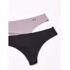 imageUnder Armour Womens 3pack Pure Stretch No Show Thong Underwear Allday Comfort ampamp Ultrasoft FitSlate Purple 585Black