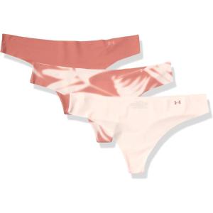 imageUnder Armour Womens 3pack Pure Stretch No Show Thong Underwear Allday Comfort ampamp Ultrasoft FitStardust Pink 649Beta Tint