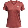 imageUnder Armour Womens Tech Twist Short Sleeve V Neck611 Sedona Red  Canyon Pink  White