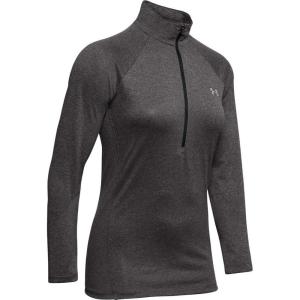 imageUnder Armour Womens Tech  Zip LongSleeve PulloverCarbon Heather 090Metallic Silver