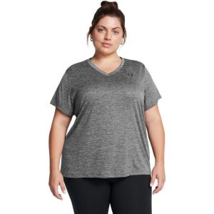 imageUnder Armour Womens Tech Twist Short Sleeve V Neck025 Castlerock   Black