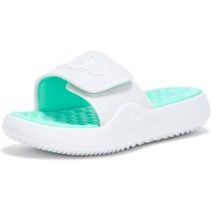 imageUnder Armour Womens Ignite Pro 8 Slide Sandal023 Distant GrayComet GreenWhite