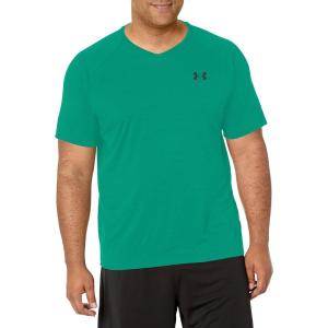 imageUnder Armour Mens Tech 20 VNeck ShortSleeve TShirt508 Birdie Green   Black