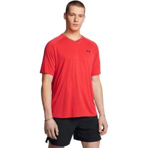 imageUnder Armour Mens Tech 20 VNeck ShortSleeve TShirt713 Racer Red   Black