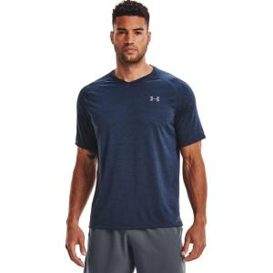 imageUnder Armour Mens Tech 20 VNeck ShortSleeve TShirtAcademy Blue 408Steel