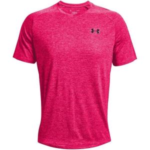 imageUnder Armour Mens Tech 20 VNeck ShortSleeve TShirtPenta Pink 975Black