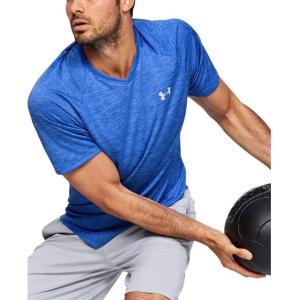 imageUnder Armour Mens Tech 20 VNeck ShortSleeve TShirtVersa Blue 486Mod Gray