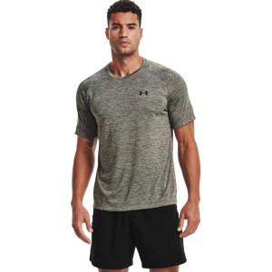 imageUnder Armour Mens Tech 20 VNeck ShortSleeve TShirtVictory Green 369Black