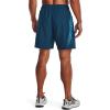 imageUnder Armour Mens AcademySteel UA Woven Graphic Modern Low Rise MultiSport Short437 Petrol Blue   Capri