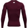 imageUnder Armour Mens HeatGear Compression LongSleeve TShirtMaroon 609White