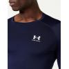 imageUnder Armour Mens HeatGear Compression LongSleeve TShirtMidnight NavyWhite